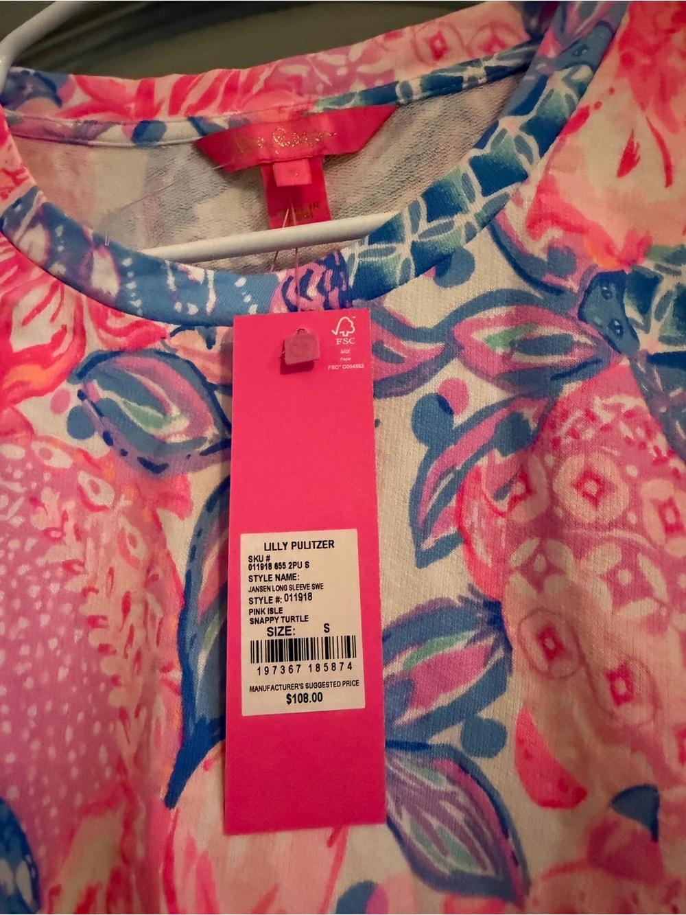 Lilly Pulitzer Pink & Blue Floral Puff-Sleeve Sweatshirt - Picture 3 of 8